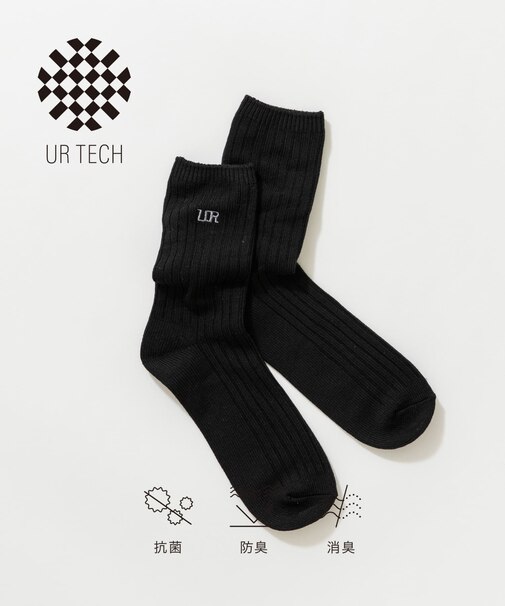 『UR TECH』ロングリブ刺繍ソックス