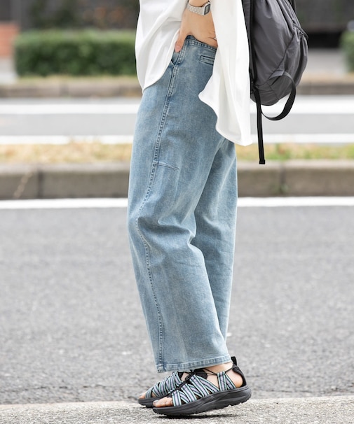 『吸水速乾/イージーケア』coolmax カーブラインデニムパンツ