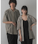 『ユニセックス』『洗濯可』アソートレースオープンカラーシャツ(5分袖)