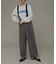 サスペンダー付きタックパンツ