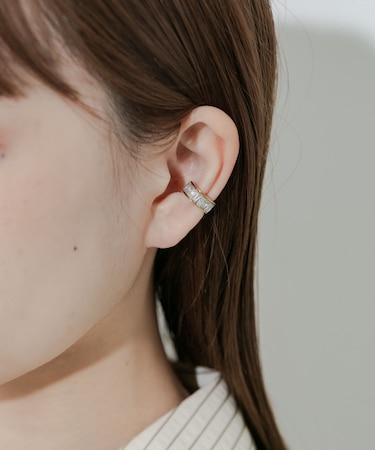 ステンレスビジューイヤカフ