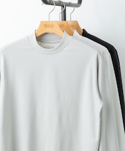 LIFE STYLE TAILOR シルケットポンチストレッチ長袖Tシャツ