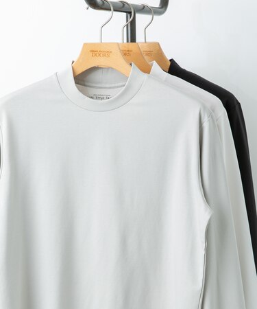 LIFE STYLE TAILOR シルケットポンチストレッチ長袖Tシャツ