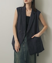 『UR TECH DRYLUXE』リネンライクサイドベルトジレ