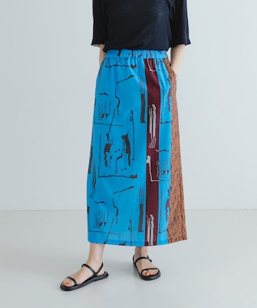 『2サイズ展開』アートプリントストレートスカート