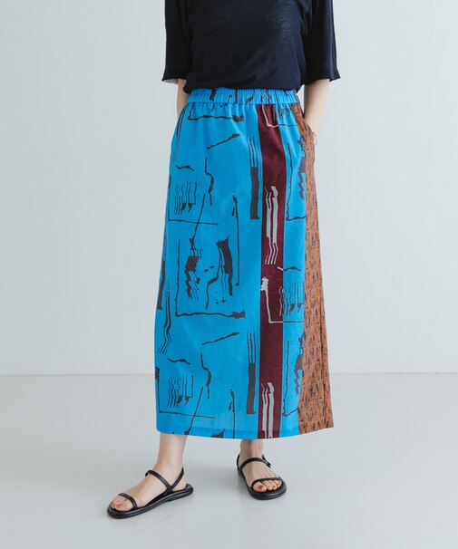 『2サイズ展開』アートプリントストレートスカート
