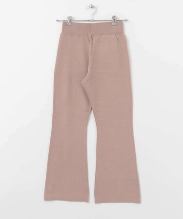 リネンライクニットフレアパンツ