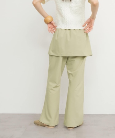 『2サイズ展開』スカートレイヤードフレアパンツ