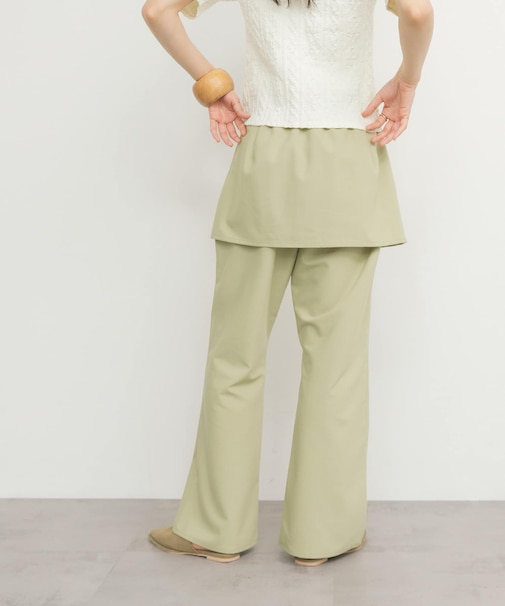 『2サイズ展開』スカートレイヤードフレアパンツ