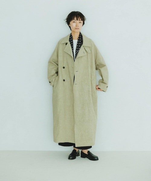ユニセックス』コットンリネンオーバートレンチコート｜アーバン