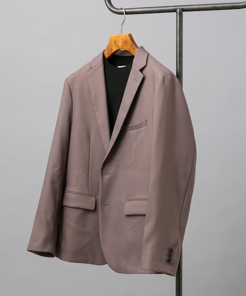 ウールライクストレッチジャケットベージュ 防シワ／イージーケア』LIFE STYLE TAILOR ウールライクツイル