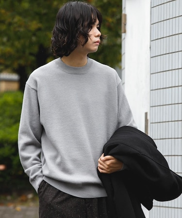『XLサイズ／WEB限定』チュニジアウール クルーネック ニット