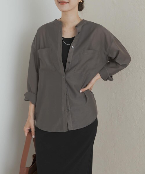 URBAN RESEARCH ROSSO】MARILYN MOON sheer cotton gather blouse