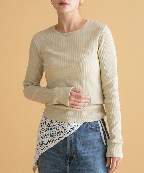 スラブベーシックロングスリーブTシャツ