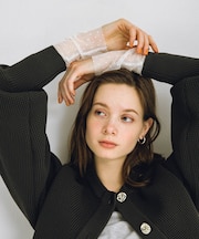 チュールスリーブレイヤードロンTEE