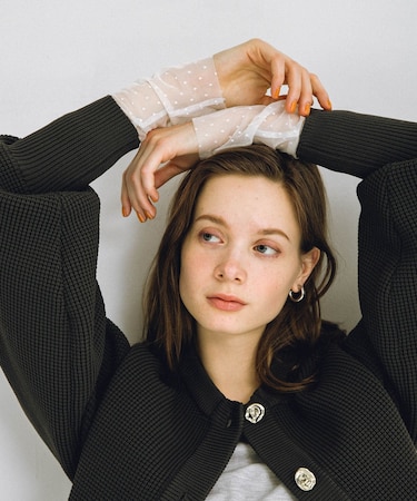 チュールスリーブレイヤードロンTEE