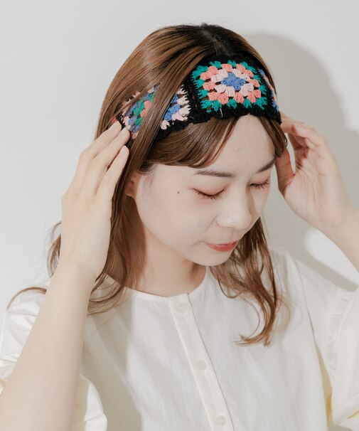 クロシェフラワーヘアバンド