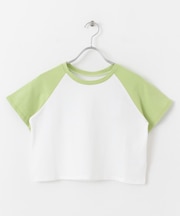 ラグランスリーブバイカラーミニTシャツ