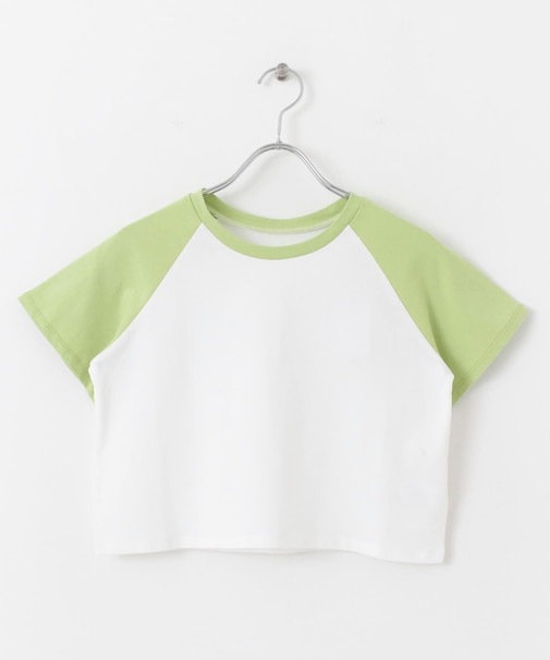 ラグランスリーブバイカラーミニTシャツ