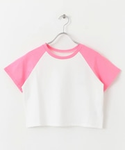 ラグランスリーブバイカラーミニTシャツ