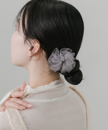 パイピングシフォンフラワーヘアピン