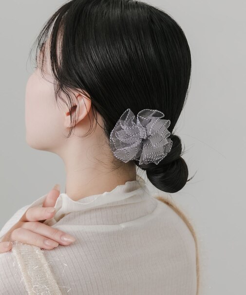 パイピングシフォンフラワーヘアピン