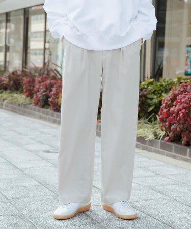 ダブルタックワイドパンツ