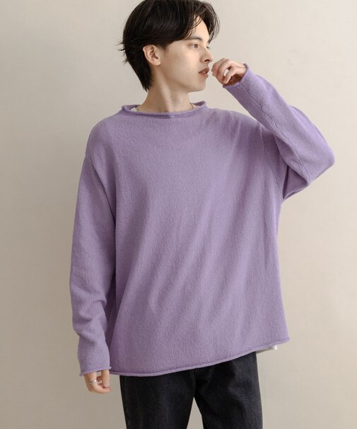 コットンタッチロールネックニット