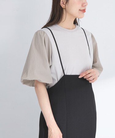 『WEB／一部店舗限定』異素材バルーンスリーブプルオーバー