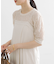 new basic　リネン混ワッシャーハーフスリーブニット