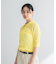 new basic　リネン混ワッシャーシャツカラーニット