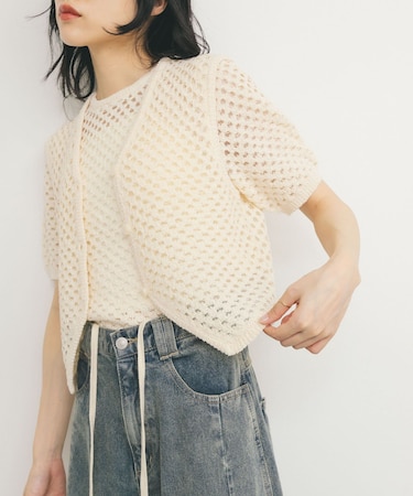 ループヤーンメッシュベスト