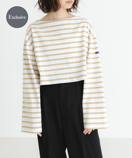 『WEB／一部店舗限定』『別注』Le minor×UR　Border cropped Tee