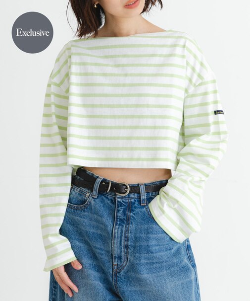 『WEB／一部店舗限定』『別注』Le minor×UR　Border cropped Tee