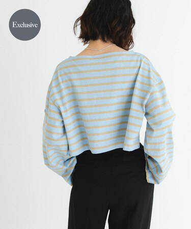 『WEB／一部店舗限定』『別注』Le minor×UR　Border cropped Tee