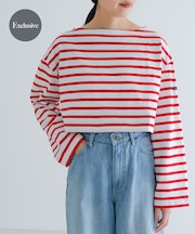 『別注』Le minor×UR　Border cropped T-shirts