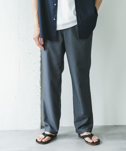 『速乾／接触冷感／イージーケア』ウールライクイージートラウザー