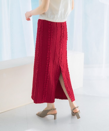 ジャガードイージーストレートスカート