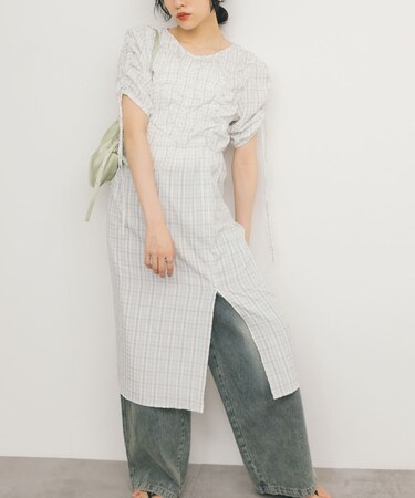 ランダムシャーリングチェックワンピース