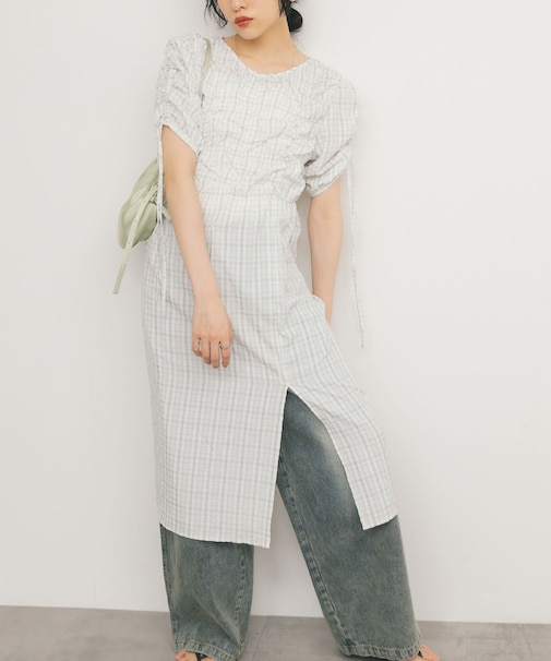 ランダムシャーリングチェックワンピース