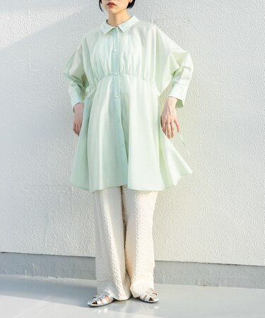 カーブギャザーミニワンピース