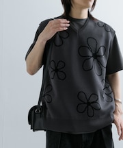 ポップアートフラワーニットベスト