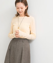 シルク混リブデザインニット