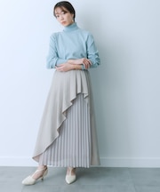 シアープリーツレイヤードスカート