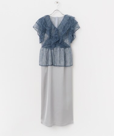 kaene　レースフリルドッキングドレス