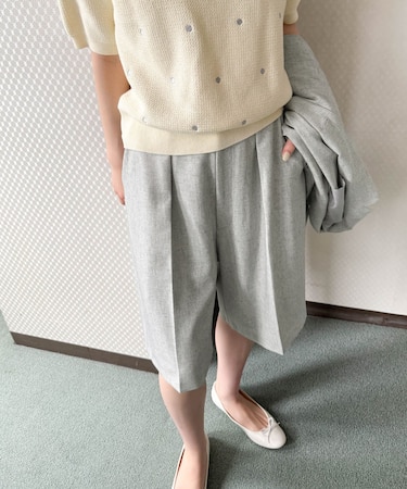 『セットアップ対応』 ワンタックハーフパンツ