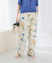 フラワープリントイージーパンツ