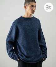 new basic DENIM LIKE ROLL NECK KNIT