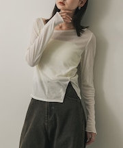 アシメデコルテシアートップ