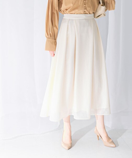 シアーメッシュフレアスカート